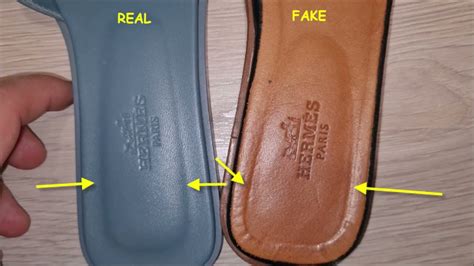 Real vs fake Hermes slides. How to spot original Hermes Oran .